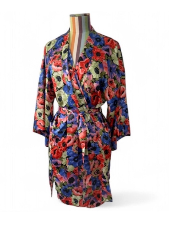 Victoria's Secret Other - Vintage Victorias Secret Gold Label Colorful Floral Short Robe
